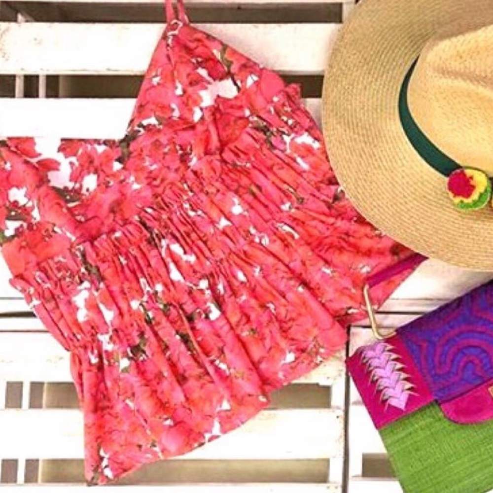 Moda Zeta floral silk tank top